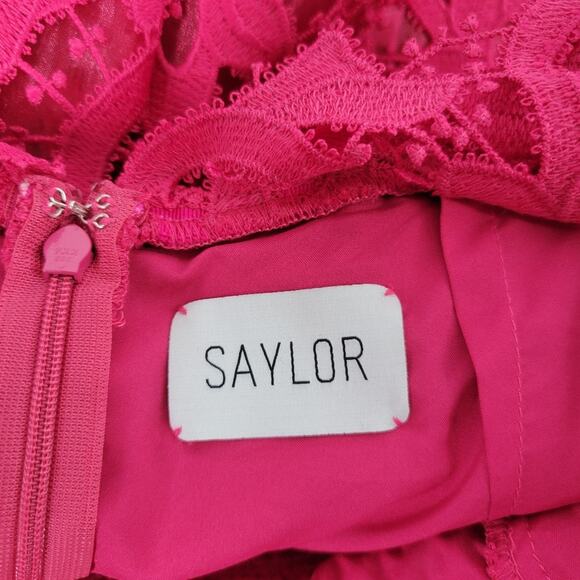 Saylor Pink Lace Open Back Sleeveless Amari Mini Dress XS - Picture 10 of 14